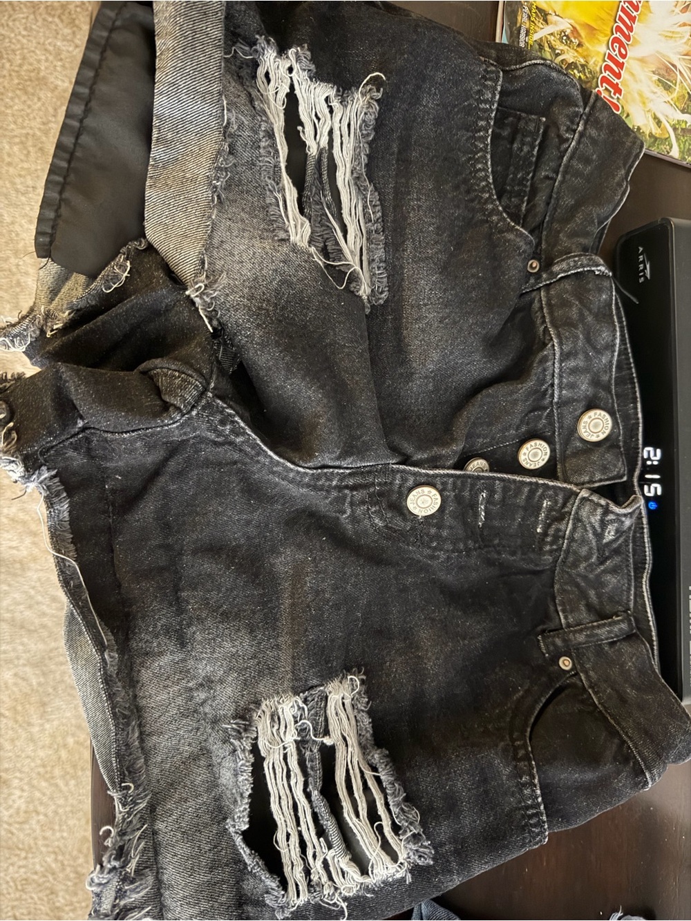 Black Jean shorts